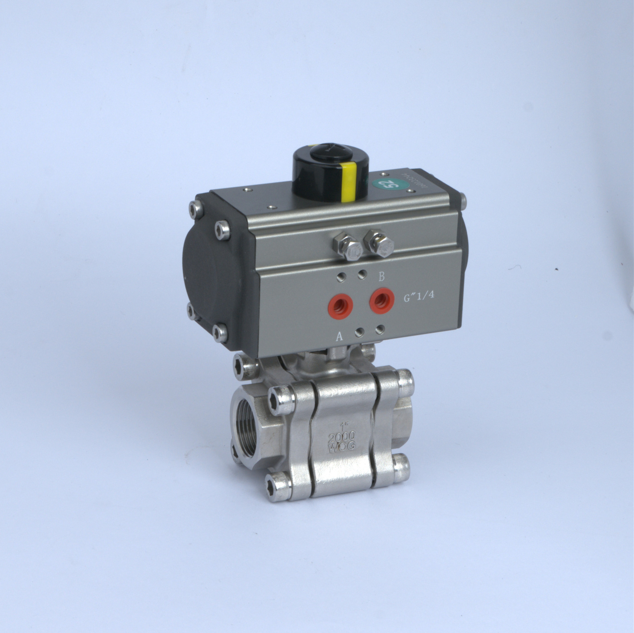 三片式螺纹气动球阀